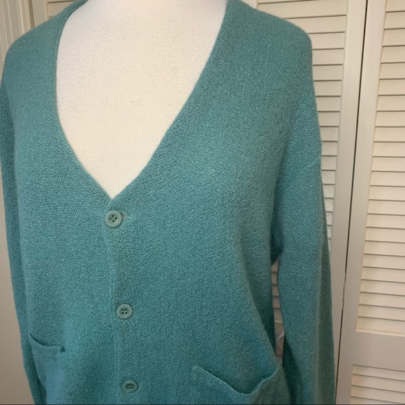 Peruvian Connection sage green alpaca cardigan - Picture 9 of 10